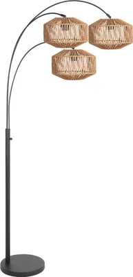 Produktbild von Steinhauer - stehlampe - Sparkled Light - natürlich schwarz - baumwolle metall - bogenlampe - E27 - 4496ZW