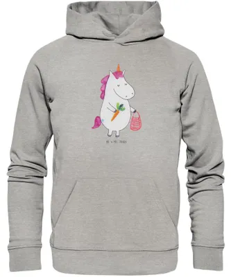 Produktbild von Mr. & Mrs. Panda Bedruckter Hoodie Einhorn Gemüse Größe XL - Heather Grey - Geschenk, Unicorn, Pullover, Biomarkt, Hoody, Pulli, Sweatshirt, Einhörner, Wochenmarkt