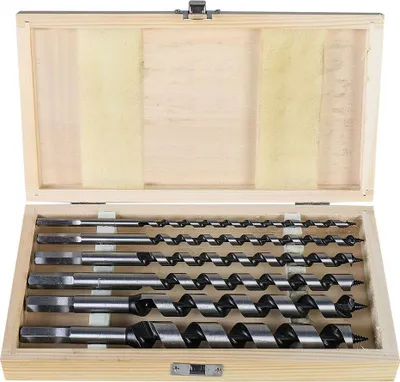 Produktbild von Holzbohrer Set 6 Tlg Schlangenbohrer Spiralbohrer Set 10-20mm Balkenbohrer Bohrer Lang  230mm
