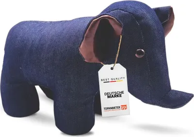Produktbild von TOPANBIETER 999 Türstopper Elefant denim Bodenstopper Tür StopperTürkeil Deko