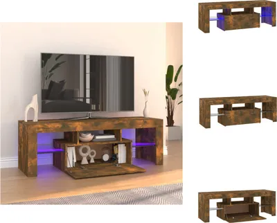 Immagine prodotto di mobile TV vidaXL con luci LED in rovere fumé 120x35x40 cm - Mobili TV