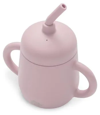 Obrázok produktu pre Interbaby Hrnček na pitie so silikónovou slamkou ružový na učenie sa piť