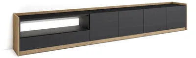 Immagine prodotto di Mobili TV effetto legno nero e rovere 310x37x50cm con Led
