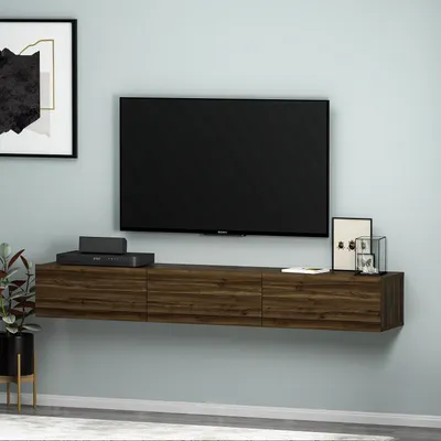 Produktbild von Skye Decor, Terra - Walnut, TV-Ständer, 100 % MELAMINBESCHICHTETE SPANPLATTEN, Nussbaum, 180 x 31,4 x 26 cm