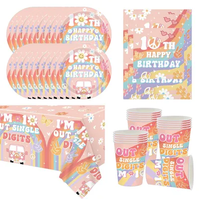 Partygeschirr-Set, 61-teilig, Papier, für 20 Gäste