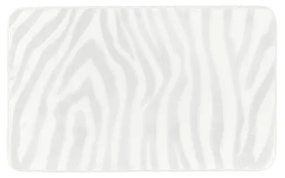 Produktbild von TENDANCE Badematte Duschvorleger Badezimmerteppich 45 x 75 cm weiß Badeteppich Zebramuster