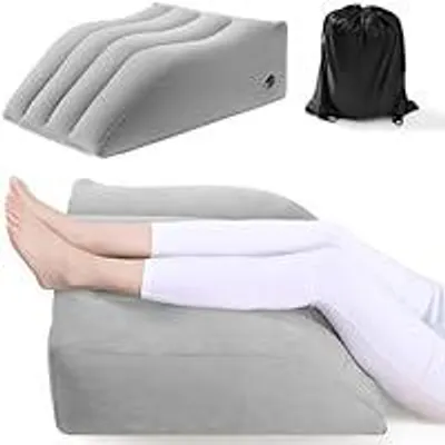 Produktbild von Venenkissen Beinhochlagerungskissen, Aufblasbare Keilkissen Komfort-Beinkissen zum Schlafen, Venenkissen für Die Beine Komfort Verbesserung der Durchblutung und Reduzierung von Schwellungen (Grau)