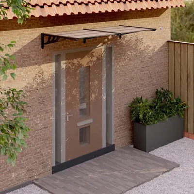 Immagine prodotto di The Living Store Tettoia per porta nera 199x90 cm Policarbonato