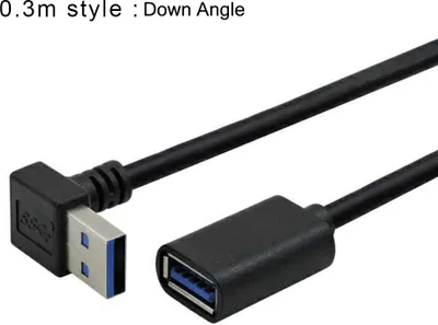 Produktbild von Usb 3.0 Verlängerungskabel Winkel 90° Adapter Stecker Buchse Kabel Down Angle