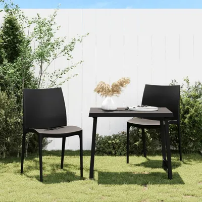Image de The Living Store Chaises de jardin 2 pcs. Anthracite 50x46x80 cm Polypropylène