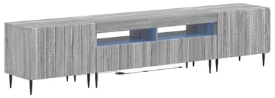 Imagen del producto de vidaXL: Mueble de TV LED de 5 piezas, color Sonoma gris, fabricado en material de madera