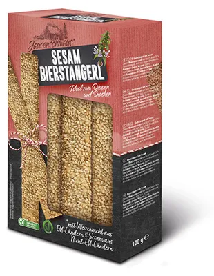 Image de Jausenschmaus Bierstangerl croustillant et aromatique au sésame 100g