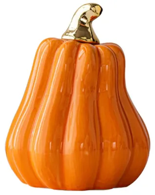 Keramikpumpe Herbstdeko, realistisch, 13x10x10 cm, Orange