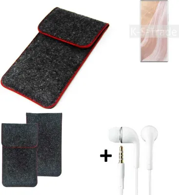 Produktbild von K-S-Trade Handy Schutz Hülle kompatibel mit ZTE Axon 40 Ultra Schutzhülle Handyhülle Filztasche Pouch Tasche Case Sleeve Filzhülle dunkelgrau