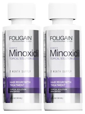 Produktbild von Set zur Haarwuchsförderung, Foligain, Minoxidil 2 %, inklusive Pipette, 2 x 60 ml