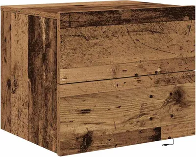 Produktbild von Nachttisch mit Schubladen Altholz 50 x 39 x 41 cm Holzwerkstoff
