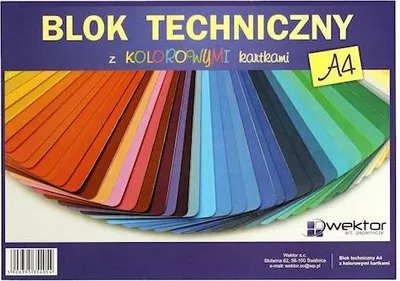 Zdjęcie produktu dla blok techniczny A4 kolorowy 10szt.