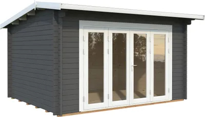 Produktbild von Gartenhaus Palmako Ines 11,1 m² Bifold inkl. Fußboden 434 x 379 cm dunkelgrau