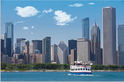 Produktbild von ARTland Wandbild Alu für Innen & Outdoor Chicago Skyline Größe: 60x40 cm