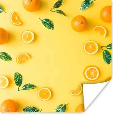 Produktbild von MuchoWow® Poster Orange - Obst - Gelb 75x75 cm - Wand Dekoration