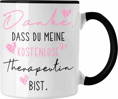 Produktbild von Trendation - Beste Freundin Tasse Geschenk Beste Freundinnen Geburtstag Lustig Freundinnen Spruch Becher - Danke Dass Du Meine e Therapeutin Bist (Schwarz)