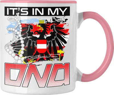 Produktbild von Trendation - Österreich Tasse Geschenk für Österreicher Geschenkidee Spruch Its In My DNA (Rosa)