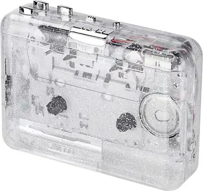 Immagine prodotto di Lettore di cassette trasparente portatile Registratore di cassette USB con connessione USB2.0 Lettore di cassette