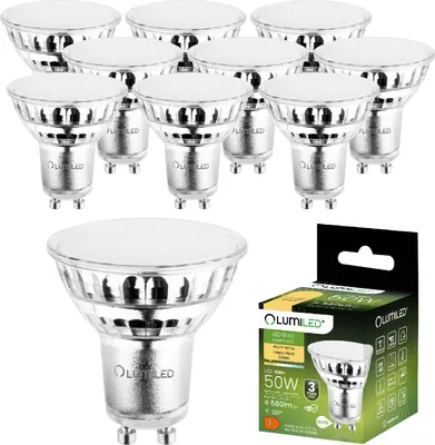 Produktbild von LUMILED GU10 LED Lampe 6W 580 Lm Leuchtmittel 3000K warmweiß Strahler Spot, ersetzt 50W Halogenlampen 120° Reflektorlampen Reflektor 10 Stück Lampen