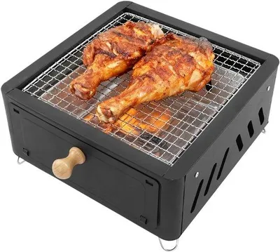 Produktbild von Mini-Holzkohlegrill - 32 x 24 x 20 cm - schwarz - ideal für Picknicks - ServiceTopper