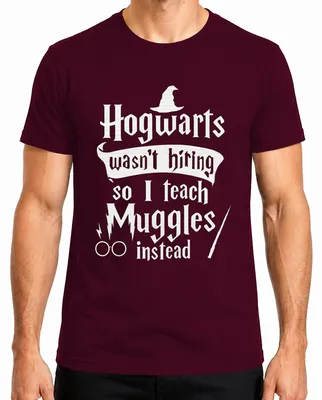 Produktbild von Hogwarts wasn't hiring so I teach Muggles instead Harry Potter Herren T-Shirt, Burgundy, S