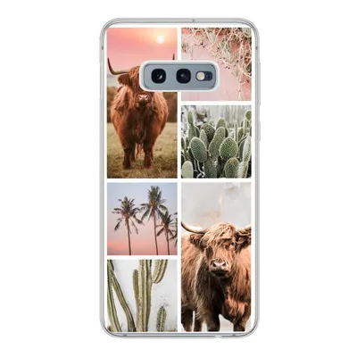 Produktbild von MuchoWow® Handyhülle Schutzhülle Hülle für Samsung Galaxy S10e Schottischer Highlander - Sukkulente - Pastell Silikon Softcase Handy Hülle - Handy