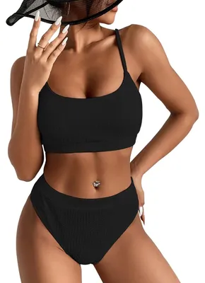Produktbild von KOEMCY Damen Bikini Set High Waist Schwimmanzug Trendy y Bademode Zweiteilige