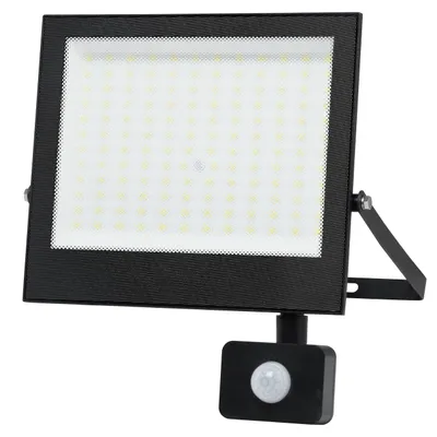 Obrázok produktu pre XUDO LED vonkajší reflektor 100 W, 10 000 lm, 4500 K, IP65, reflektor s PIR senzorom, nástenný reflektor, osvetlenie dvora, čierny