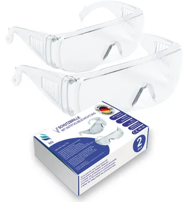 Productafbeelding van 2 stuks Veiligheidsbril P1S1 | krasbestendig met UV-bescherming en anti-condens coating