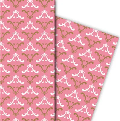 Produktbild von Ornamentales Geschenkpapier für Weihnachten, zur Taufe oder Hochzeit, rosa - G9899, 32 x 48cm