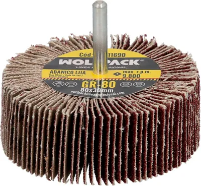 Image de 80 grains éventails abrasifs taille ø 80 x 30 mm. meule, meules, disques abrasifs,meulage,ponçage,polissage