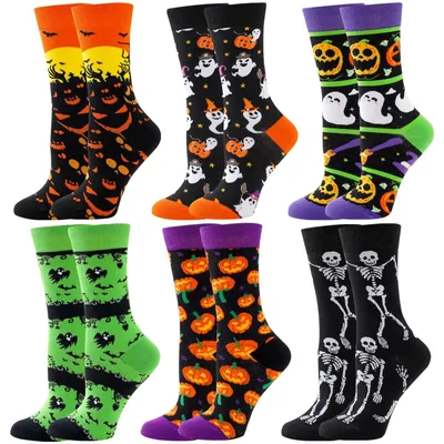 Produktbild von Lustige Halloween Socken für Damen und Herren, 6 Paar