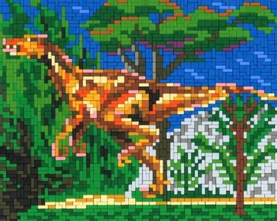 Produktbild von Stick it® Stecksystem Saurier Velociraptor mit Landschaft