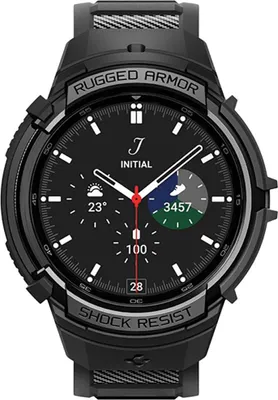 Produktbild von Spigen Rugged Armor Pro, Hülle, Smartwatch, Schwarz, Samsung, Galaxy Watch 6 Classic (47mm), Thermoplastische Polyurethane (TPU)