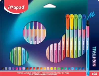 Image de Maped Feutre de coloriage NIGHTFALL étui carton de 24 pièces