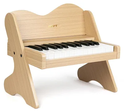 Holzpiano für Kinder, 25 Tasten, Lautstärke regelbar, Mini-Spielzeug