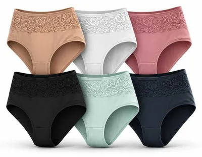 Produktbild von Damen Slips 6er Pack mit Spitze, elastisch & bequem, 95% Polyamid Mix2/3XL