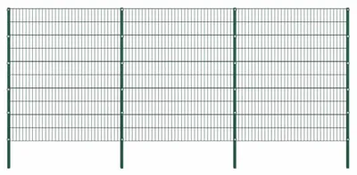 Image de vidaXL Clôture Zaunfeld avec poteaux en fer, 5,1 x 2 m, vert