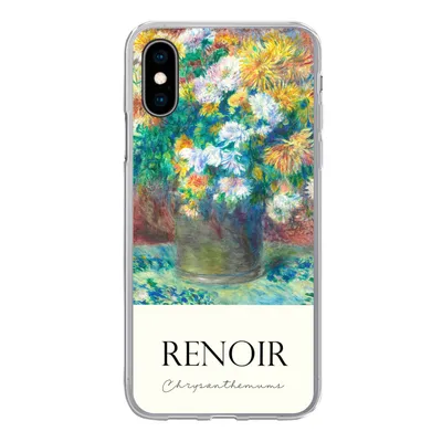 Produktbild von MuchoWow® Handyhülle Schutzhülle Hülle für iPhone X Renoir - Chrysantheme - Gemälde Silikon Softcase Handy Hülle - Handyhülle