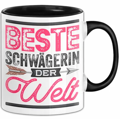Produktbild von Schwägerin Geschenk Tasse Mit Spruch Beste Schwägerin Der Welt Becher (Schwarz)