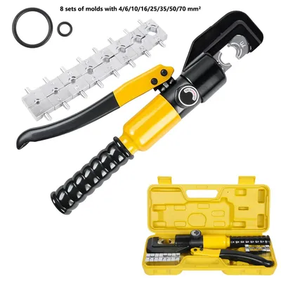 Zdjęcie produktu dla Szczypce hydrauliczne, zestaw 8 wymiennych szczęk, lekka konstrukcja, szczypce hydrauliczne