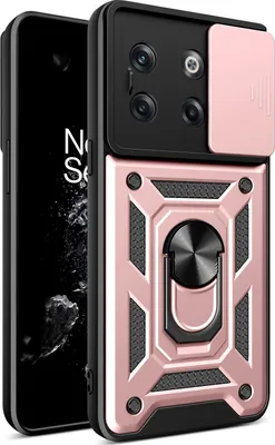 Produktbild von OnePlus 10T Hülle mit Ring Ständer Halter Dia Kameraschutz TPU PC Schutzhülle für OnePlus 10T Roségold