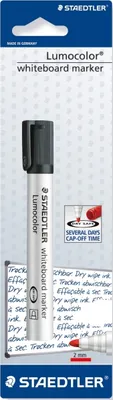 Produktbild von Whiteboardmarker Lumocolor Rundspitze schwarz auf Blisterkarte Packung mit 10 Stück