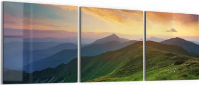 Produktbild von DEQORI Glasbild Echtglas 3x50x50 cm 'Abendlicher Horizont' Wandbilder XXL groß