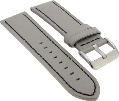 Produktbild von Minott  Easy Click Uhrenarmband in Carbonlook  Leder in grau  33075, Stegbreite:22mm, Schließe:Silbern